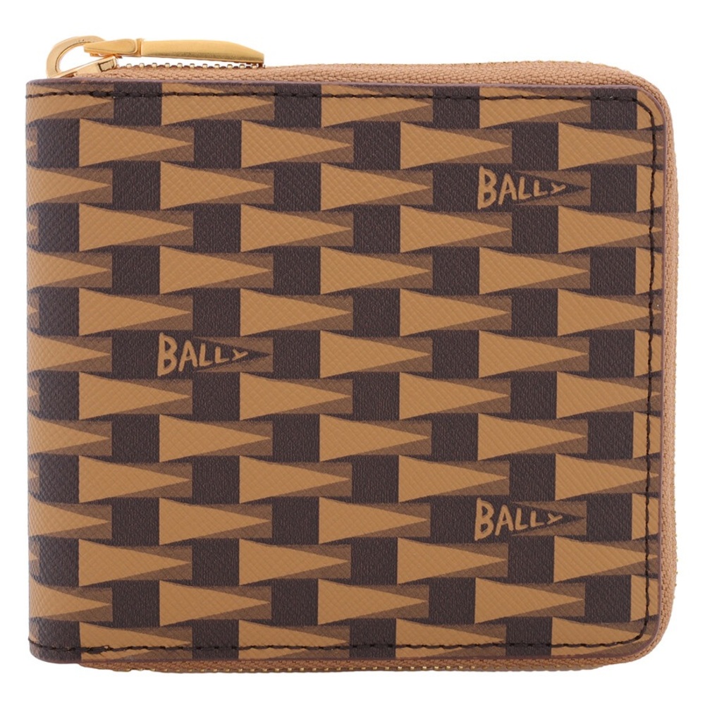 Bally Monogram Pennant Biifold Zip-Around Wallet